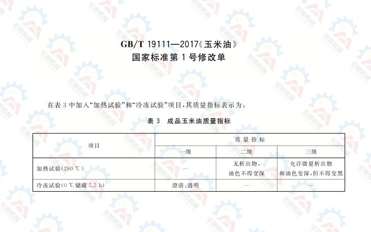 GB/T 19111-2017 玉米油質(zhì)量標(biāo)準(zhǔn)